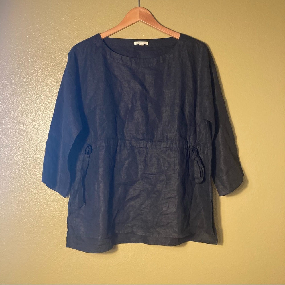 Eileen Fisher Charcoal Tunic with Drawstring